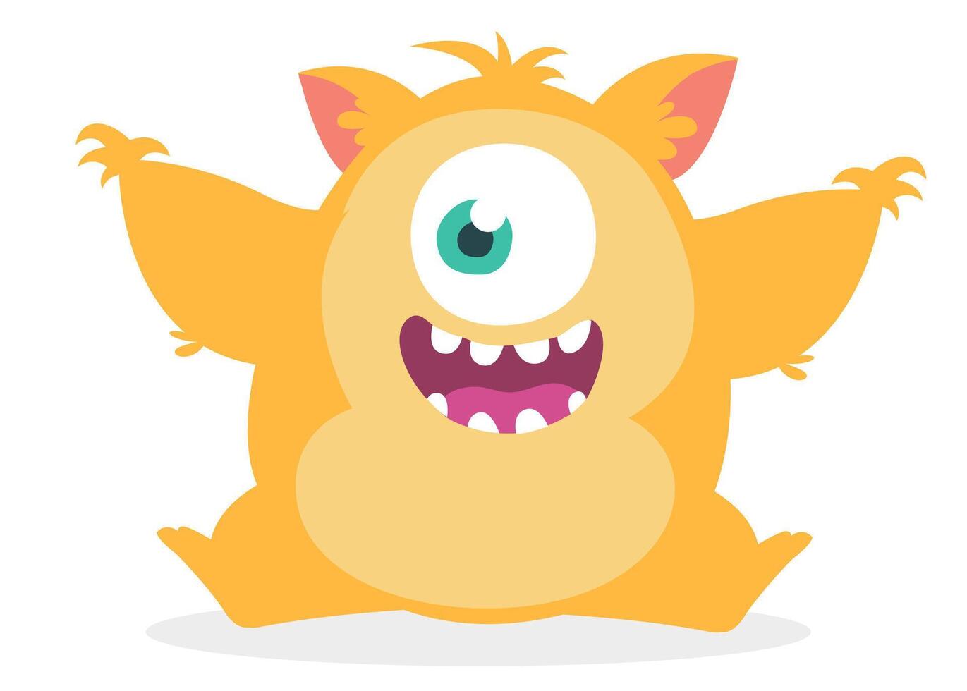 Funny cartoon monster character. Illustration of cute and happy alien creature for Halloween vector