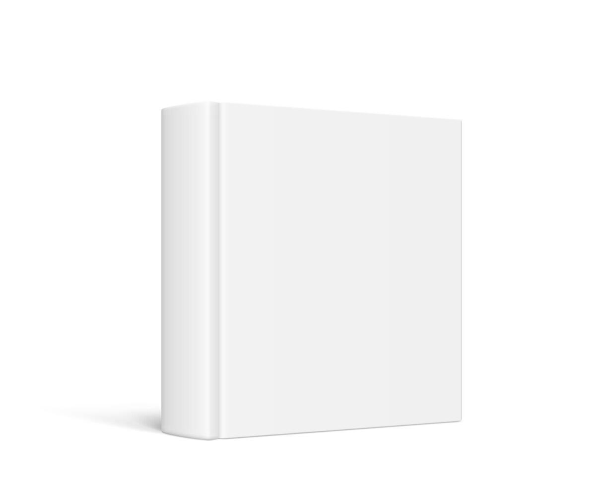 mock up of standing book with white blank cover isolated vector