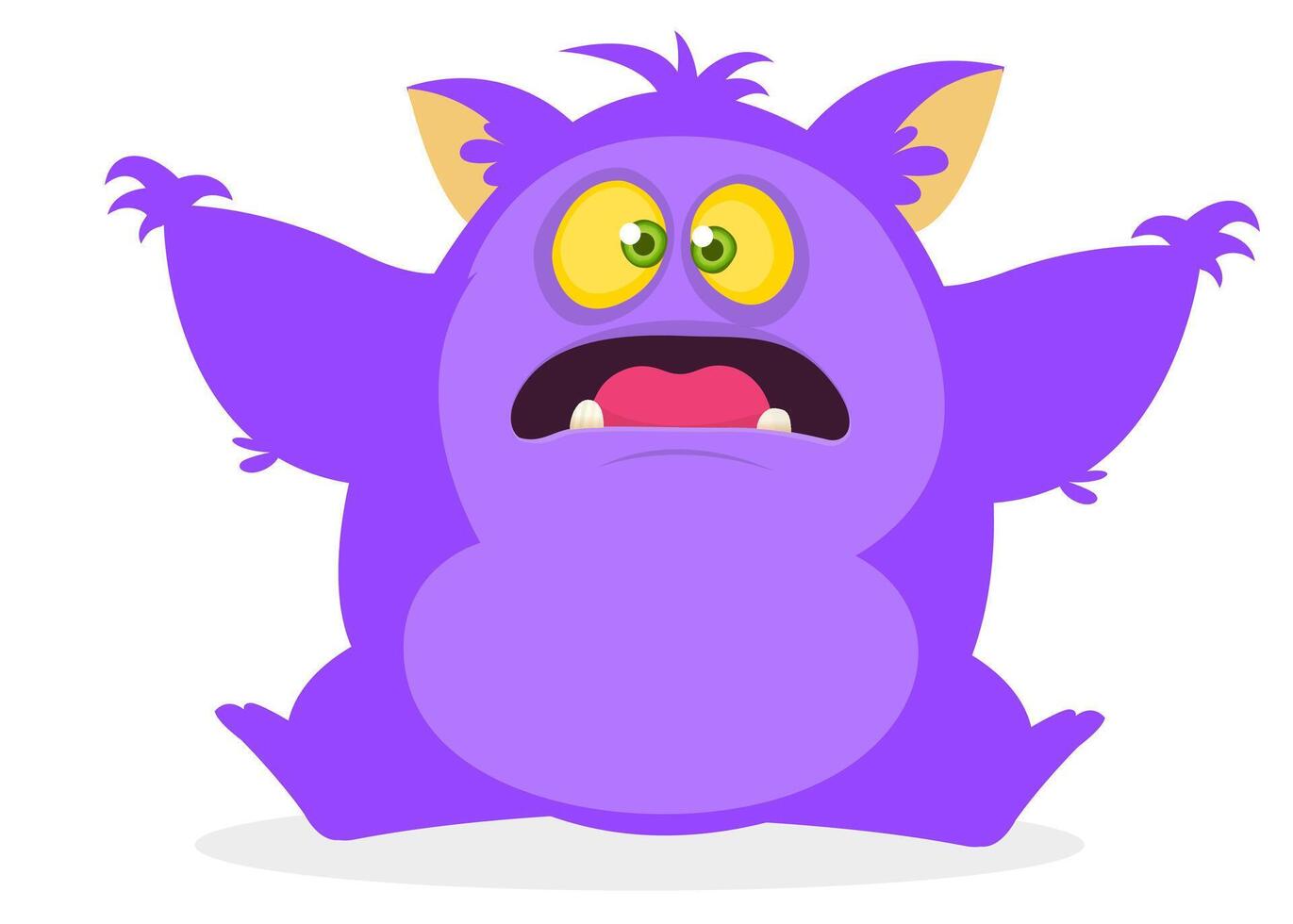 Funny cartoon monster character. Illustration of cute and happy alien creature for Halloween vector