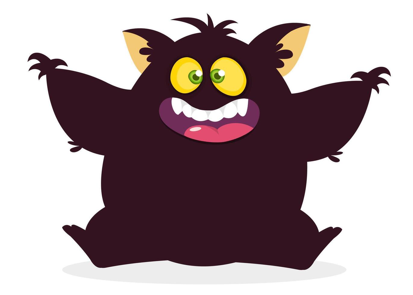 Funny cartoon monster character. Illustration of cute and happy alien creature for Halloween vector