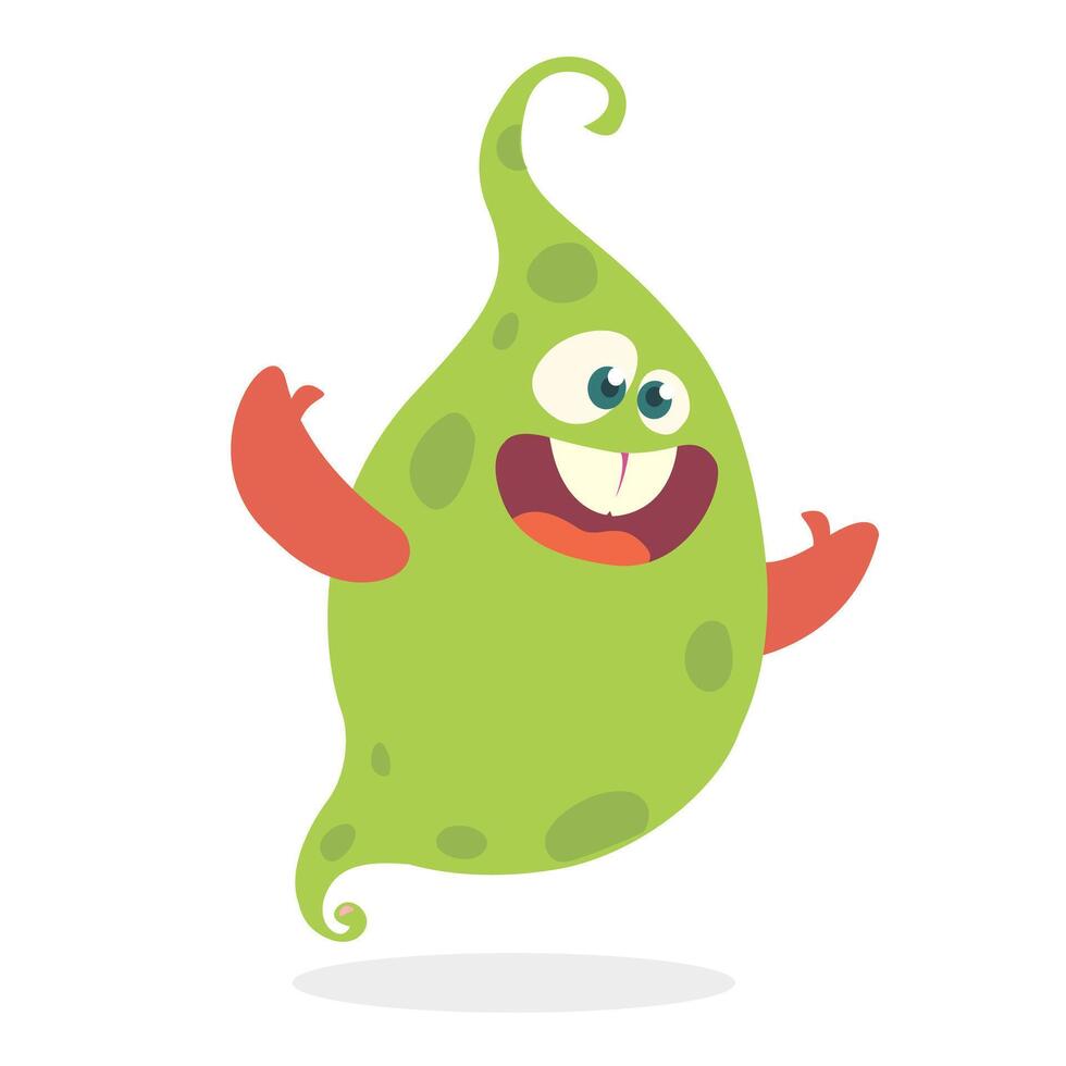 Funny cartoon monster character. Illustration of cute and happy alien creature for Halloween vector