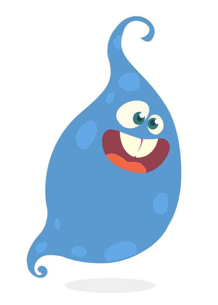 Funny cartoon monster character. Illustration of cute and happy alien creature for Halloween vector