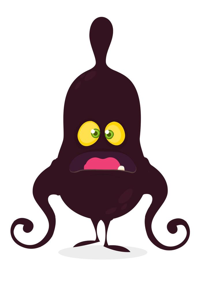 Funny cartoon monster character. Illustration of cute and happy alien creature for Halloween vector