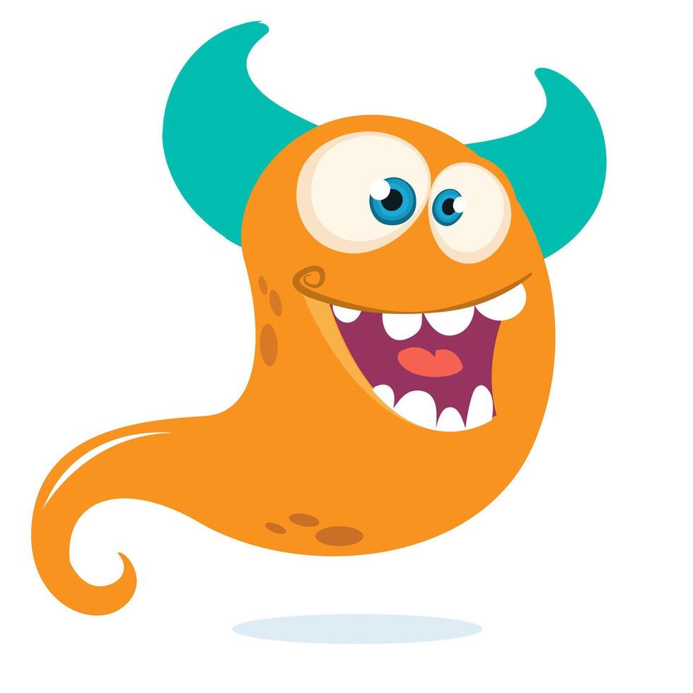 Funny cartoon monster character. Illustration of cute and happy alien creature for Halloween vector