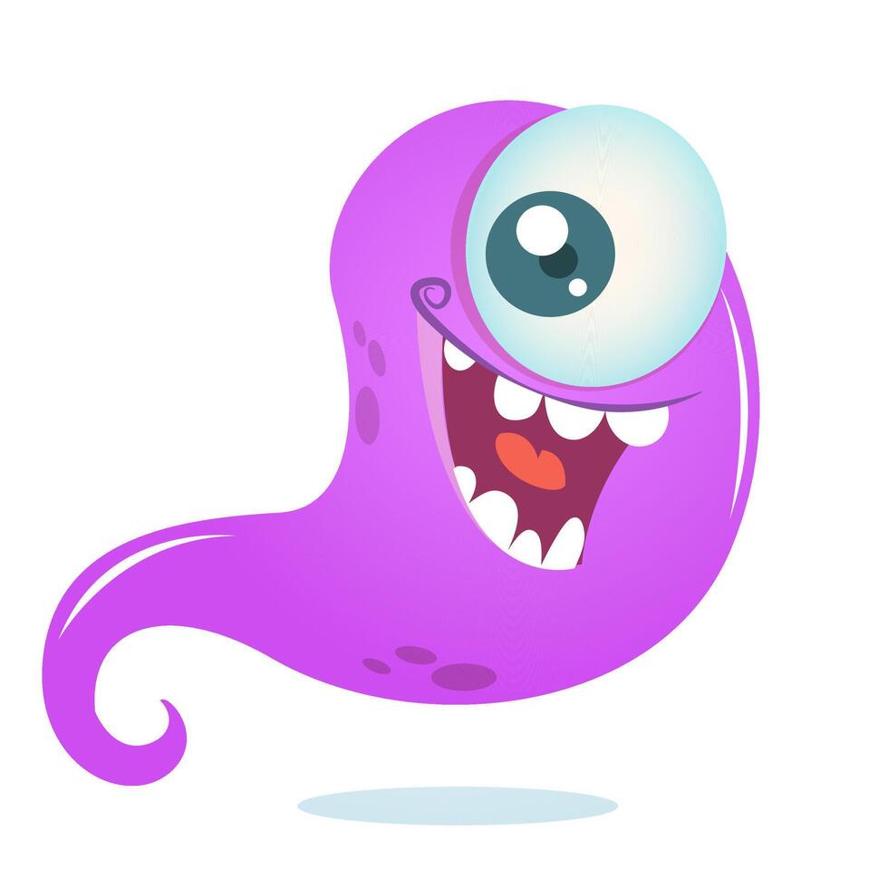 Funny cartoon monster character. Illustration of cute and happy alien creature for Halloween vector