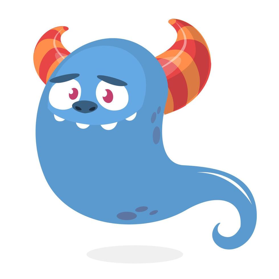 Funny cartoon monster character. Illustration of cute and happy alien creature for Halloween vector