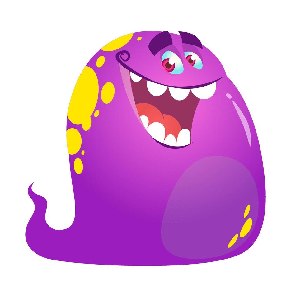 Funny cartoon monster character. Illustration of cute and happy alien creature for Halloween vector