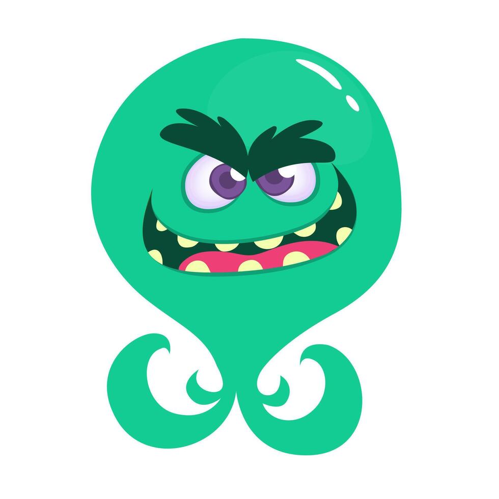 Funny cartoon monster character. Illustration of cute and happy alien creature for Halloween vector