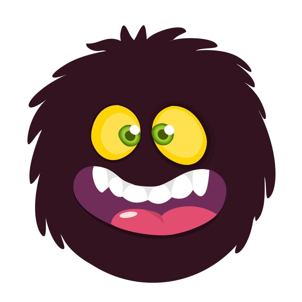 Funny cartoon monster character. Illustration of cute and happy alien creature for Halloween party decoration or package design. vector