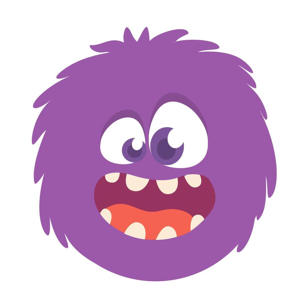 Funny cartoon monster character. Illustration of cute and happy alien creature for Halloween party decoration or package design. vector