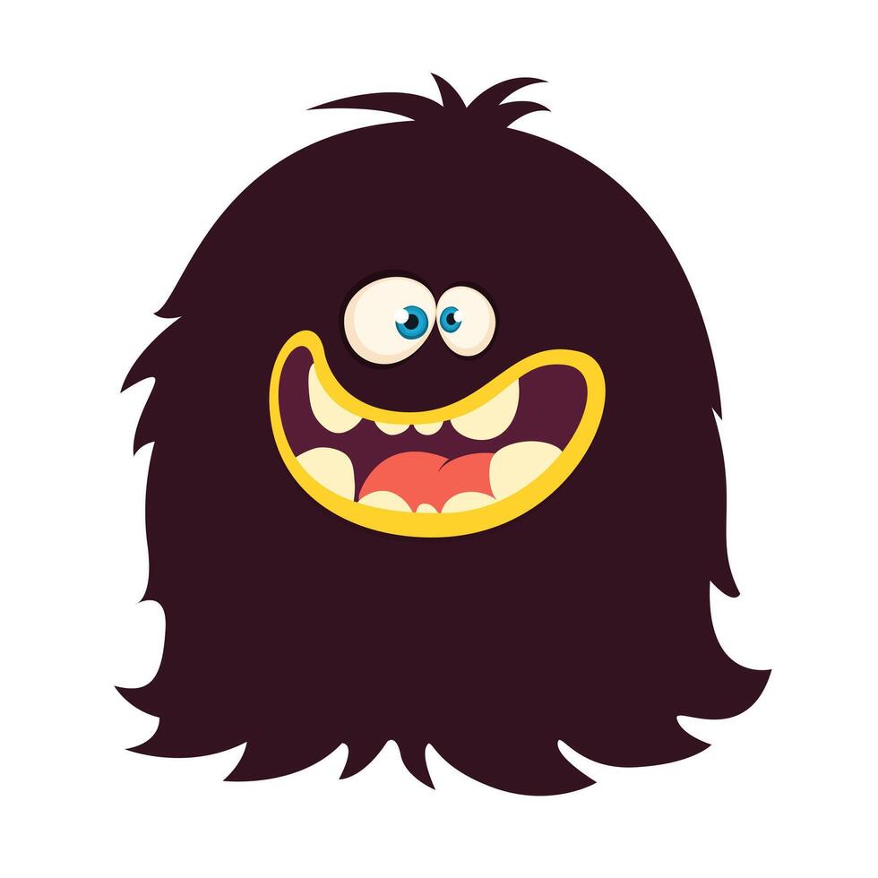 Funny cartoon monster character. Illustration of cute and happy alien creature for Halloween party decoration or package design. vector