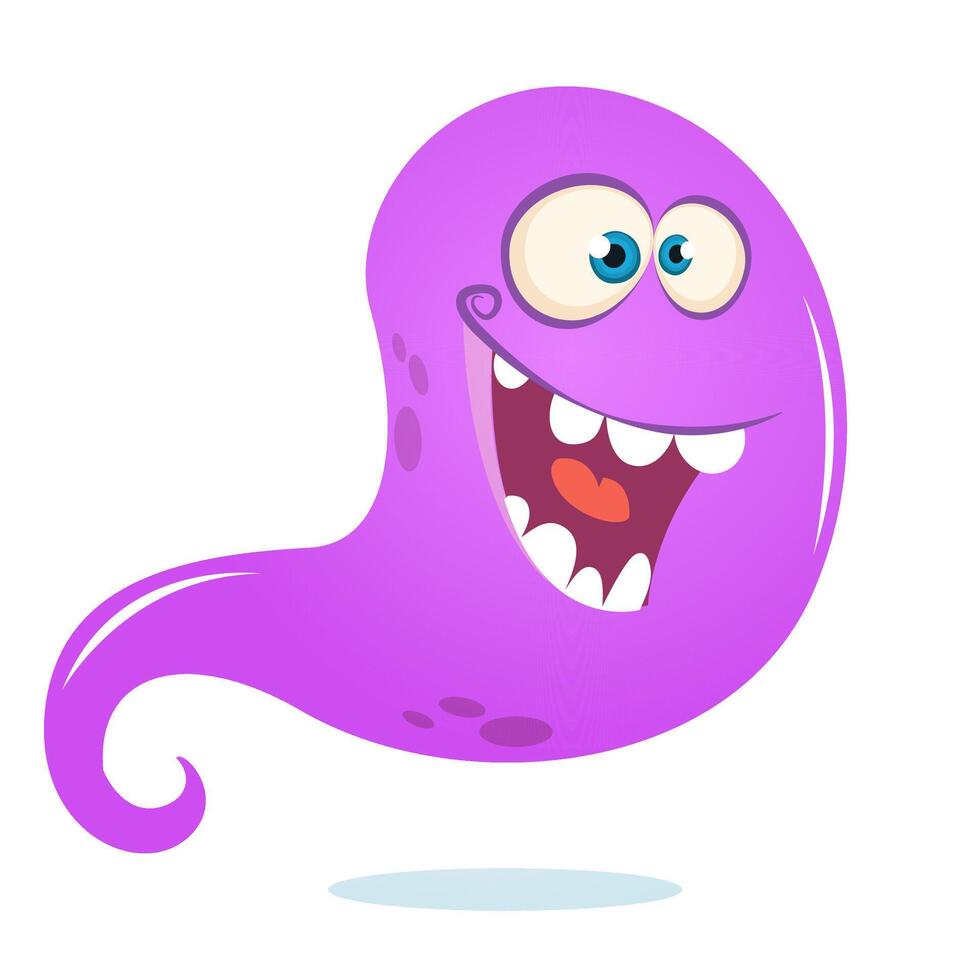 Funny cartoon monster character. Illustration of cute and happy alien creature for Halloween party decoration or package design. vector