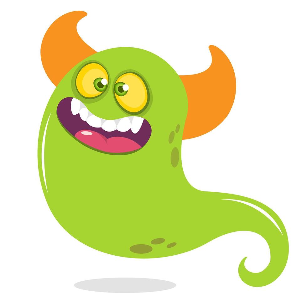 Funny cartoon monster character. Illustration of cute and happy alien creature for Halloween party decoration or package design. vector