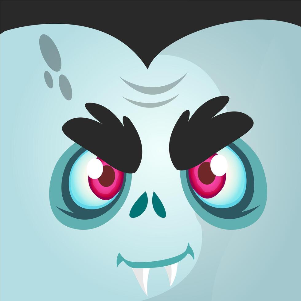 Cartoon vampire face. Halloween illustration vector