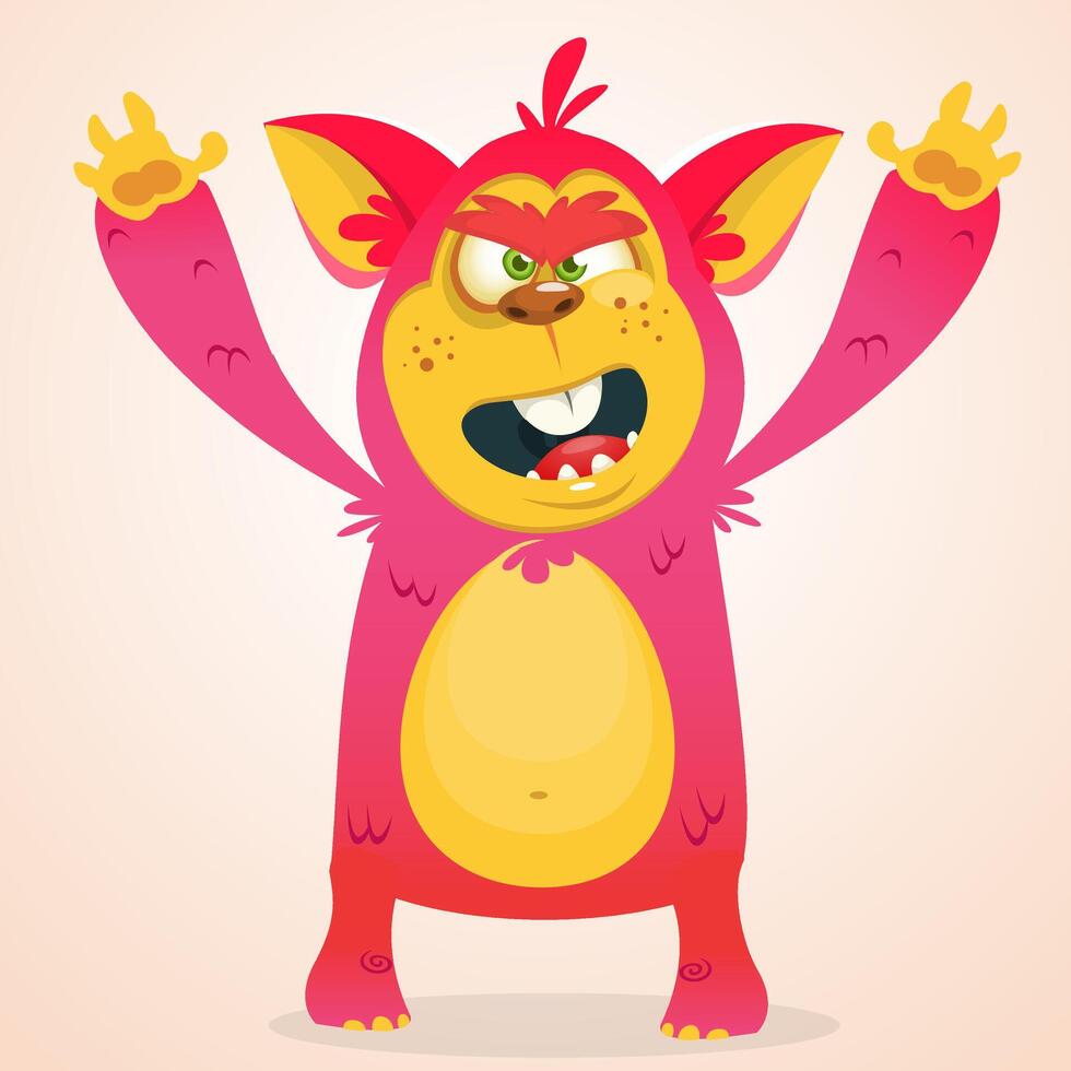 Funny cartoon monster. illustration isolated vector