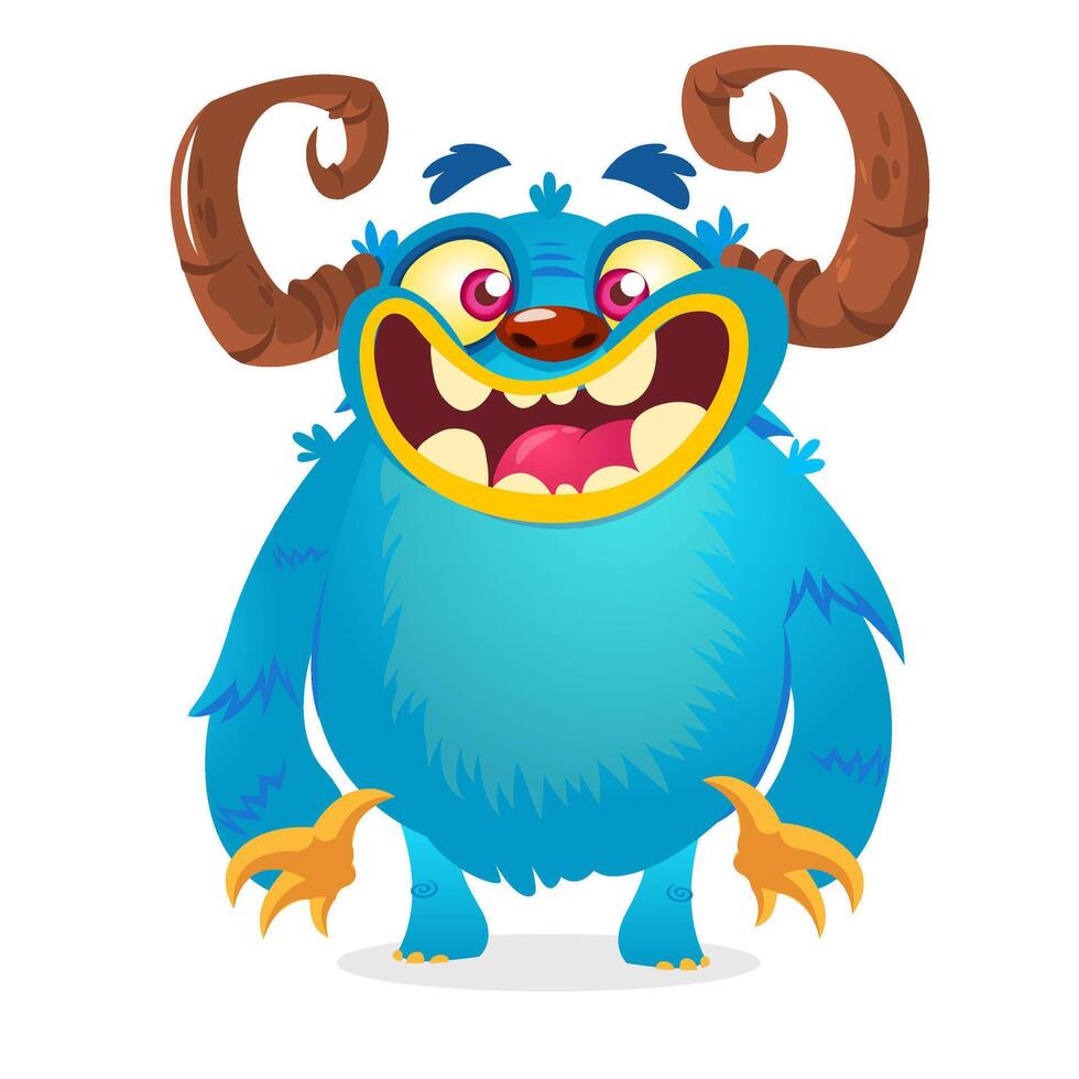 Happy cartoon monster. character vector