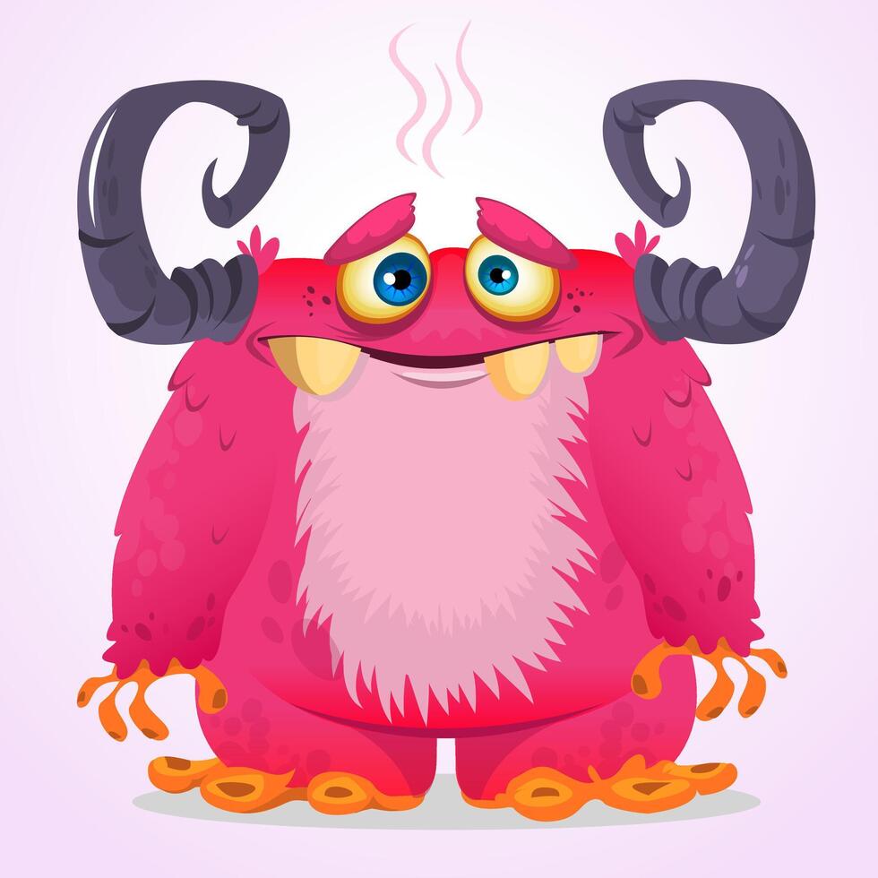 Funny cartoon monster. illustration isolated vector