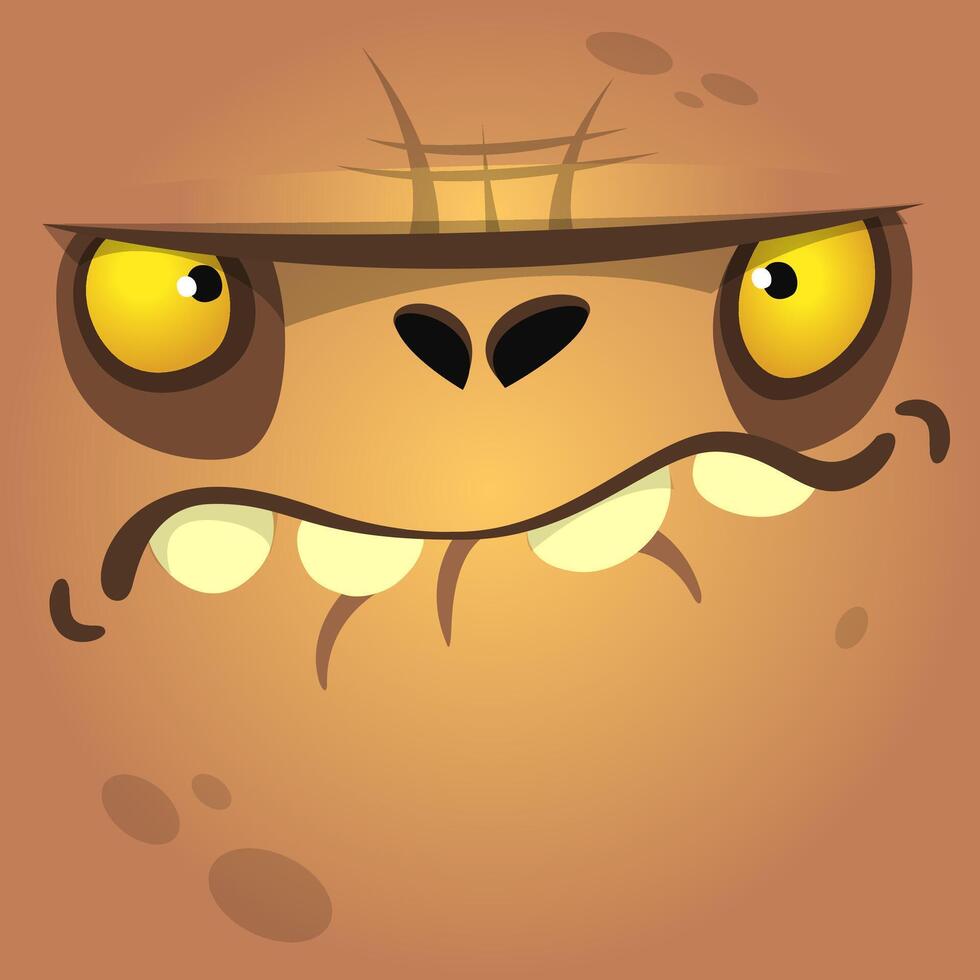 Cartoon zombie face. Halloween monster vector