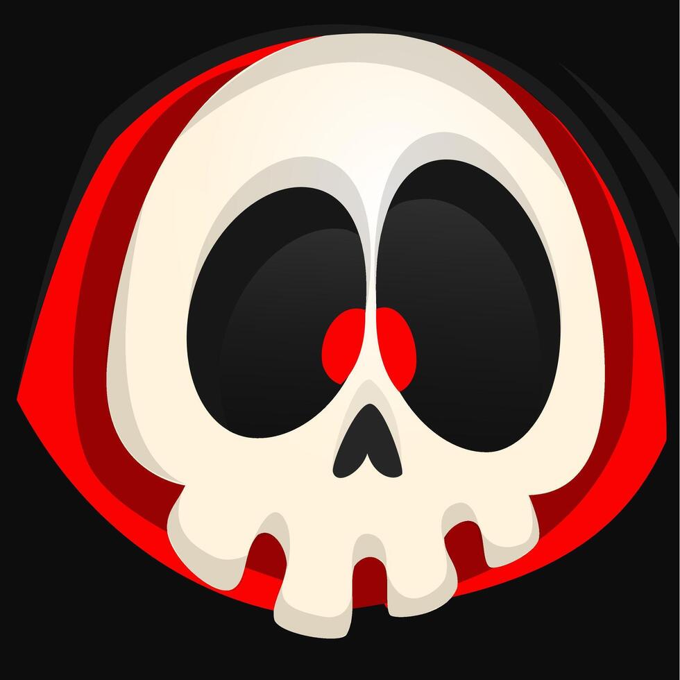 Grim reaper cartoon face. Halloween illustration vector
