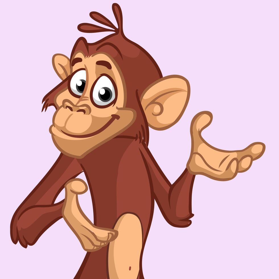 Cartoon monkey smiling and laughing vector