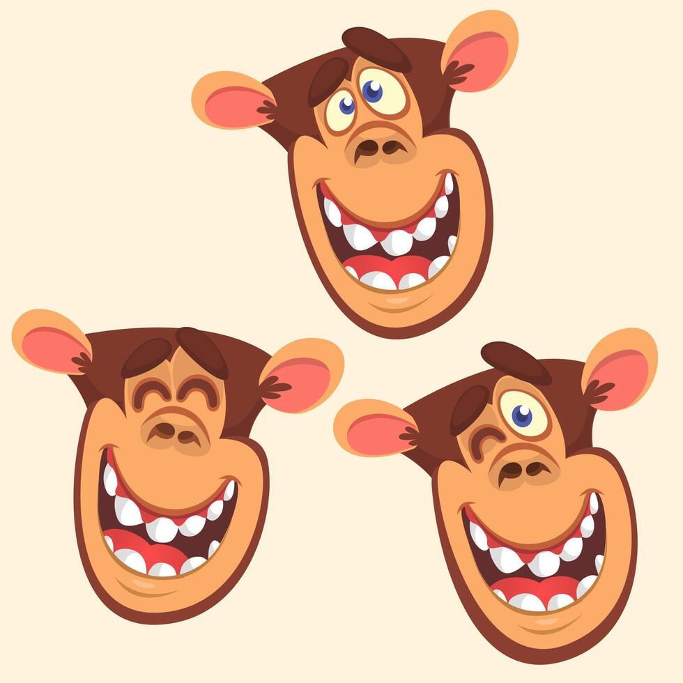 Cute cartoon monkey chimpanzee character vector