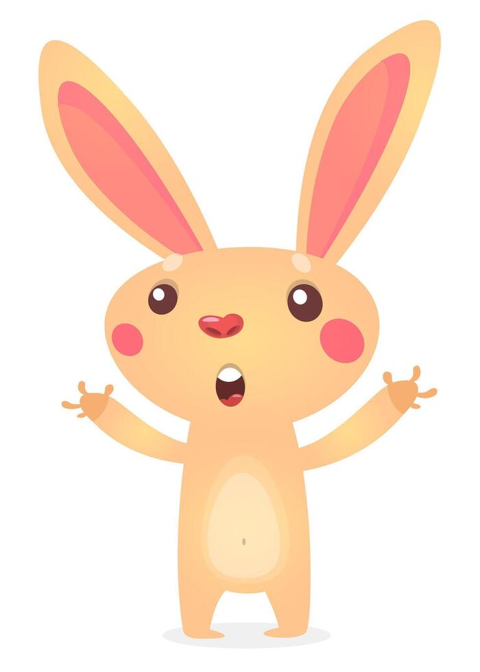 Cute Easter rabbit cartoon. illustration of funny bunny vector