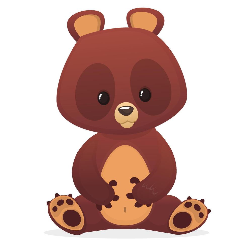 Funny cartoon bear standing illustration vector