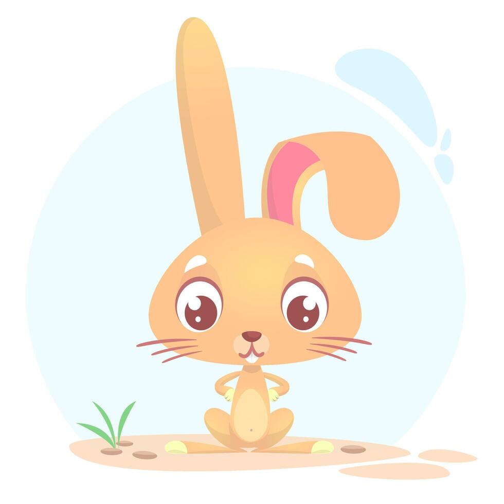 Cute cartoon rabbit. Easter design vector