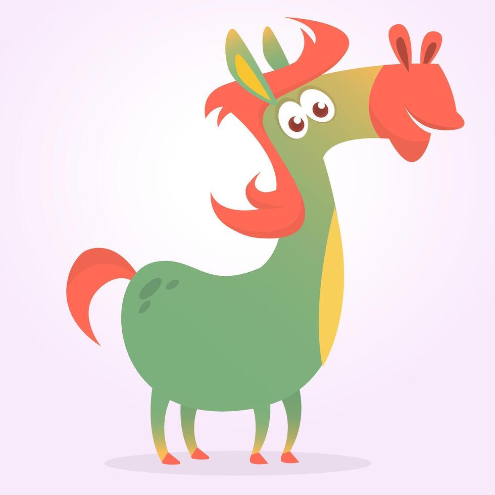 Funny cartoon horse illustration vector