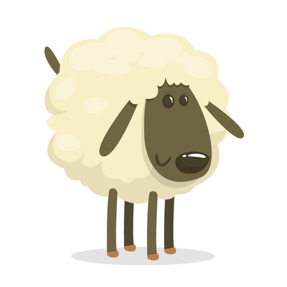 Funny cartoon sheep illustration vector
