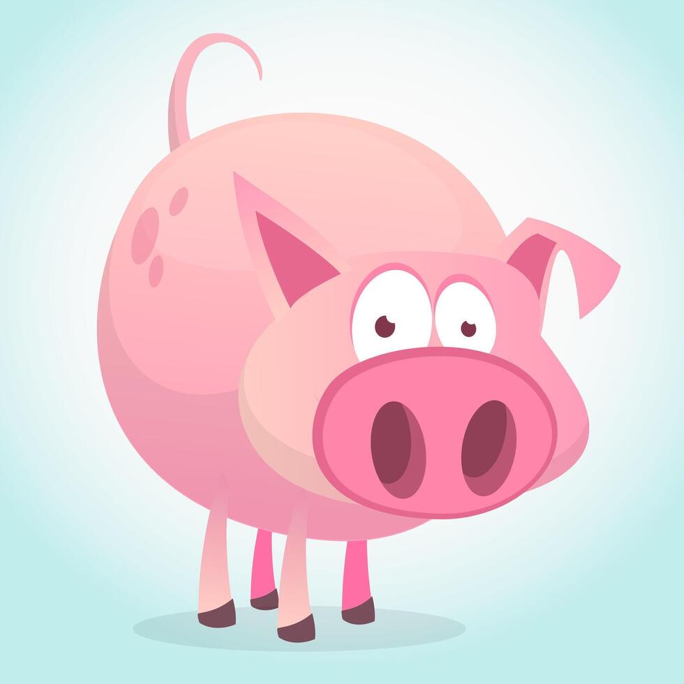 illustration of cute pig cartoon vector
