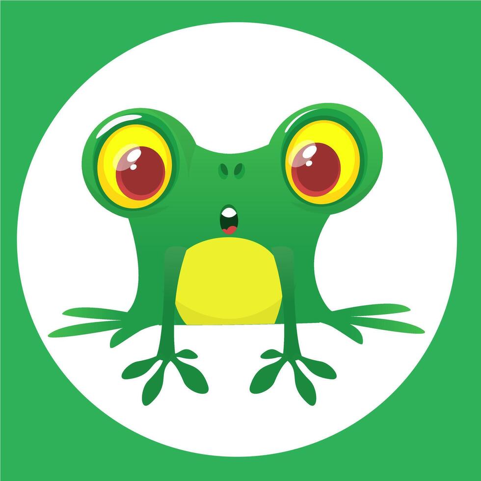 Cute Frog Cartoon Character. illustration vector