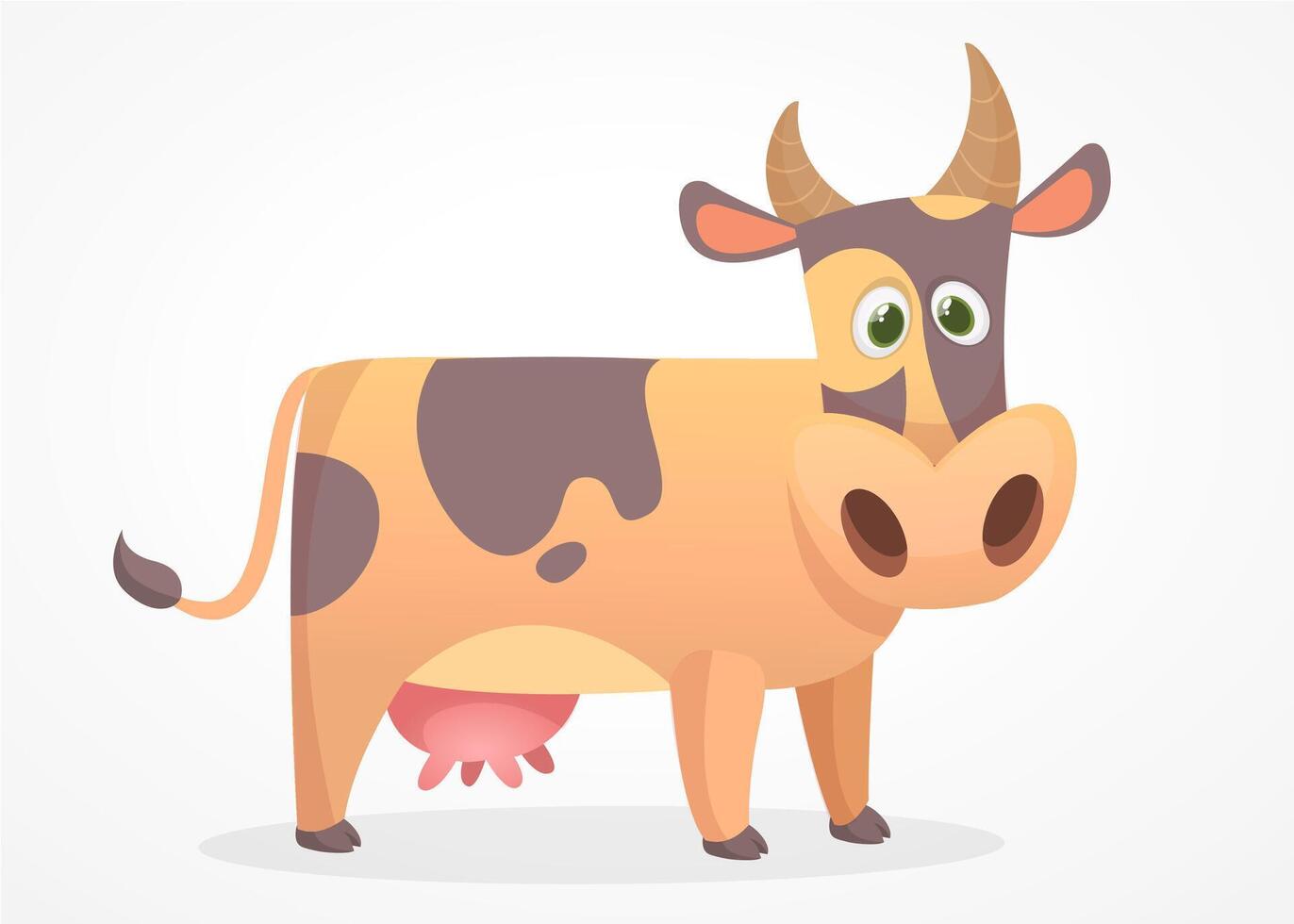 Funny and cute cow character illustration vector