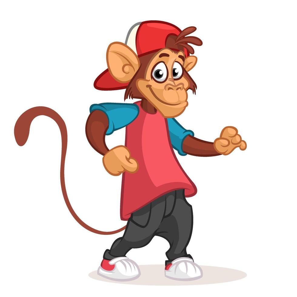Cartoon monkey dancing. illustration vector