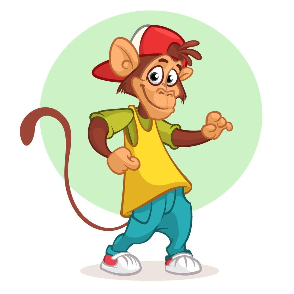 Cartoon monkey dancing. illustration vector