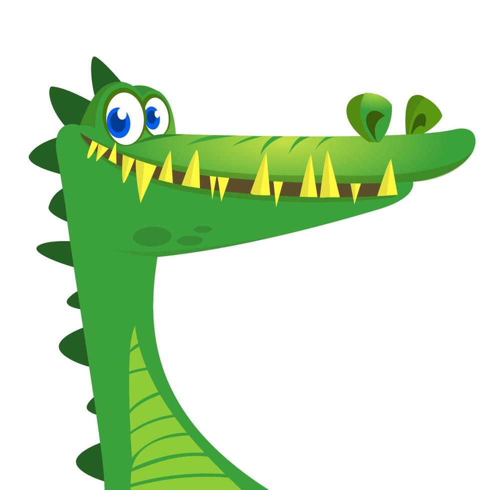 Cartoon crocodile. character icon isolated on white vector