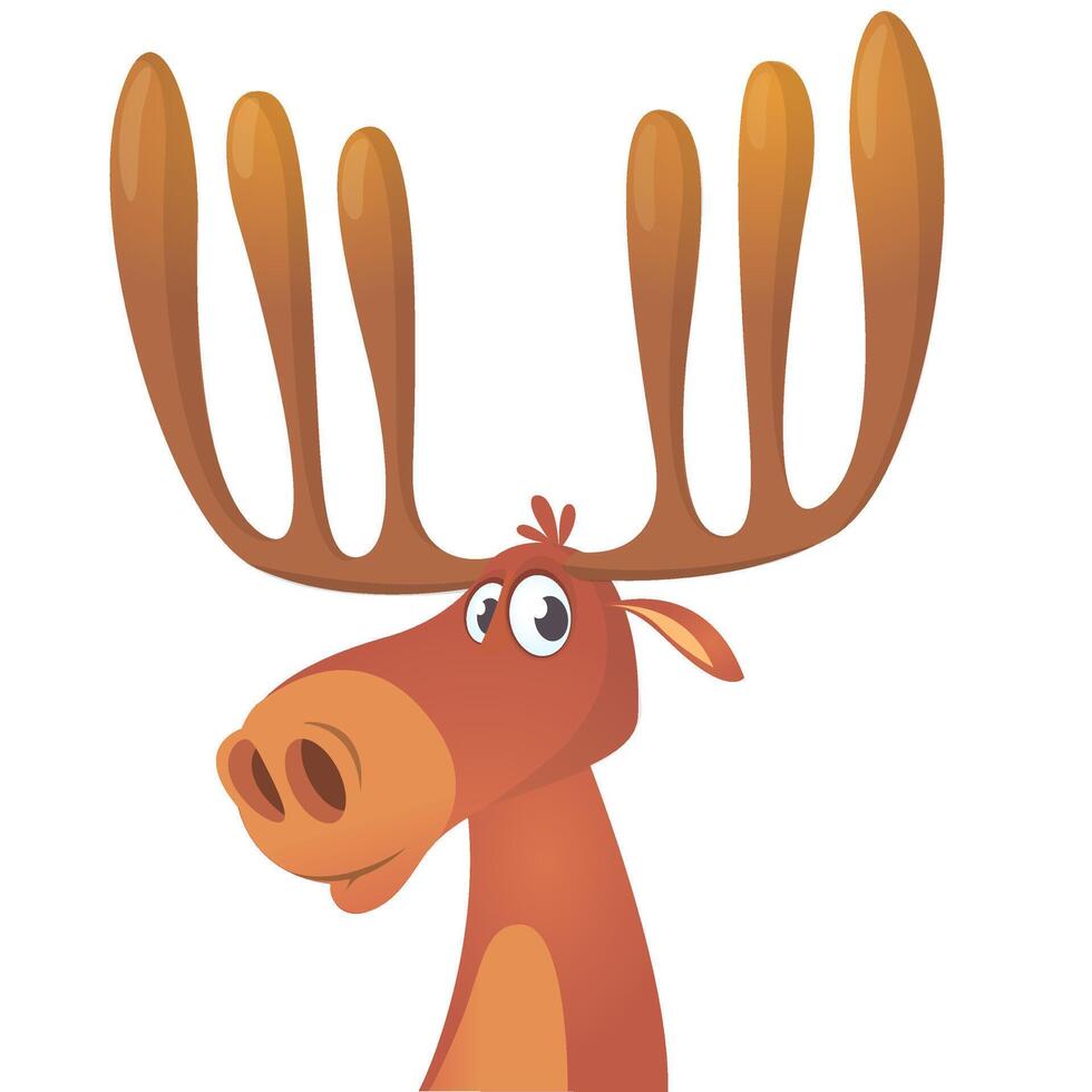 Funny cartoon moose. moose character illustration vector