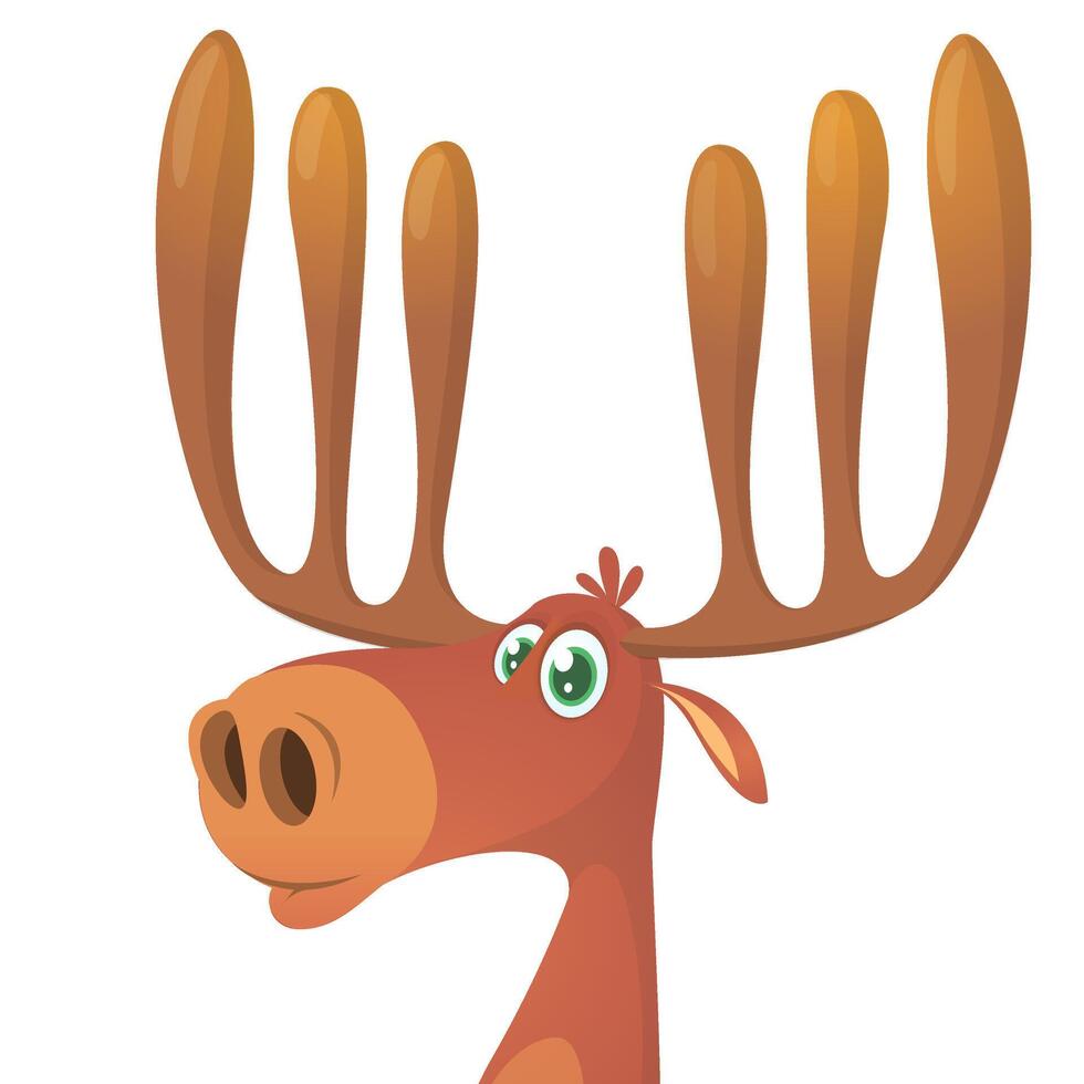 Funny cartoon moose. moose character illustration vector