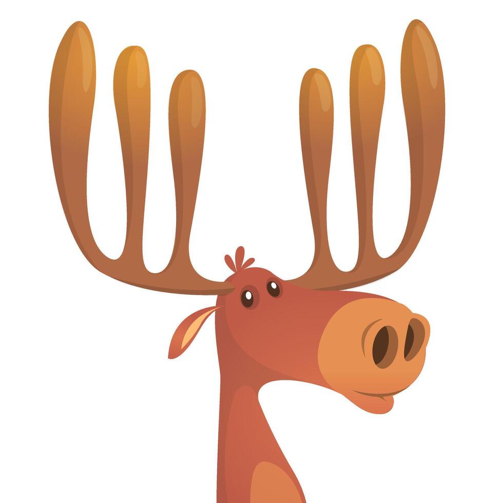 Funny cartoon moose. moose character illustration vector