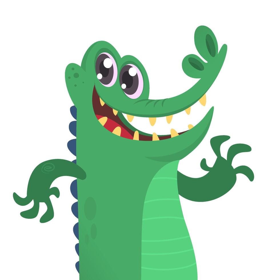 Cartoon crocodile. character icon isolated on white vector