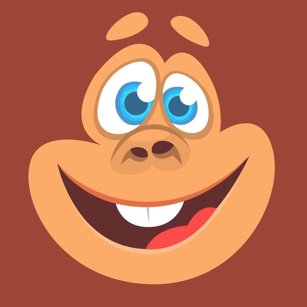 Cartoon happy monkey face avatar. illustration vector