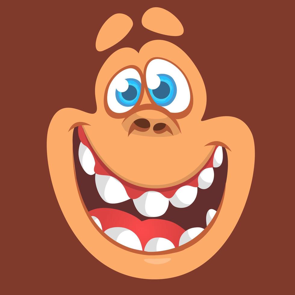 Cartoon happy monkey face avatar. illustration vector