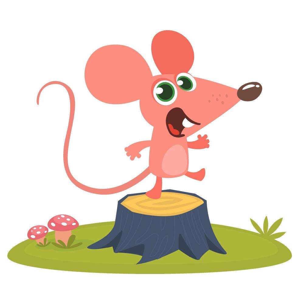 Cute cartoon mouse. illustration isolated vector