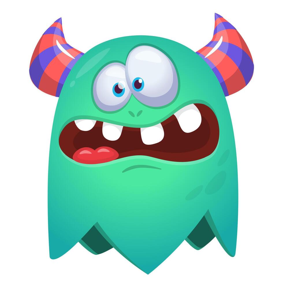 Scary cartoon monster character illustration. Halloween design vector