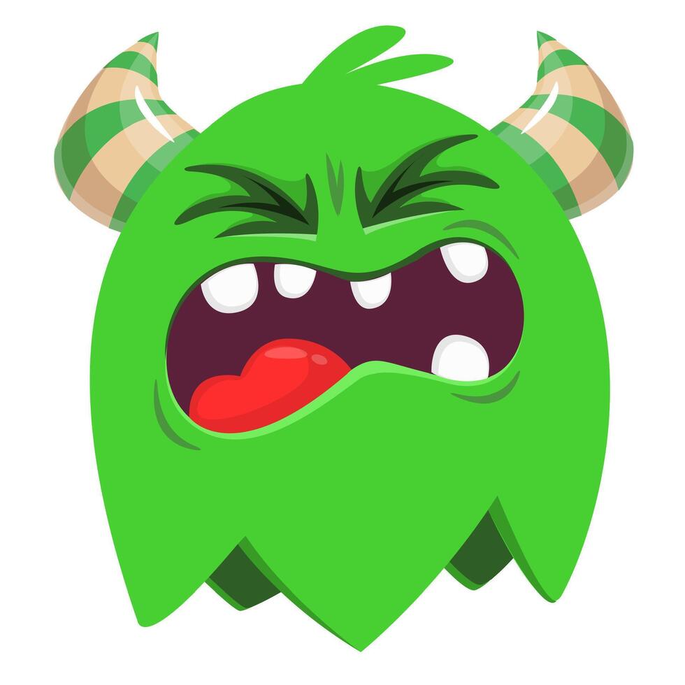 Funny cartoon monster character. Illustration of cute and happy alien creature. Halloween design vector