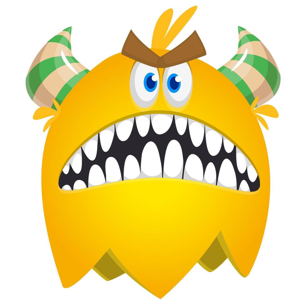 Scary cartoon monster character illustration. Halloween design vector