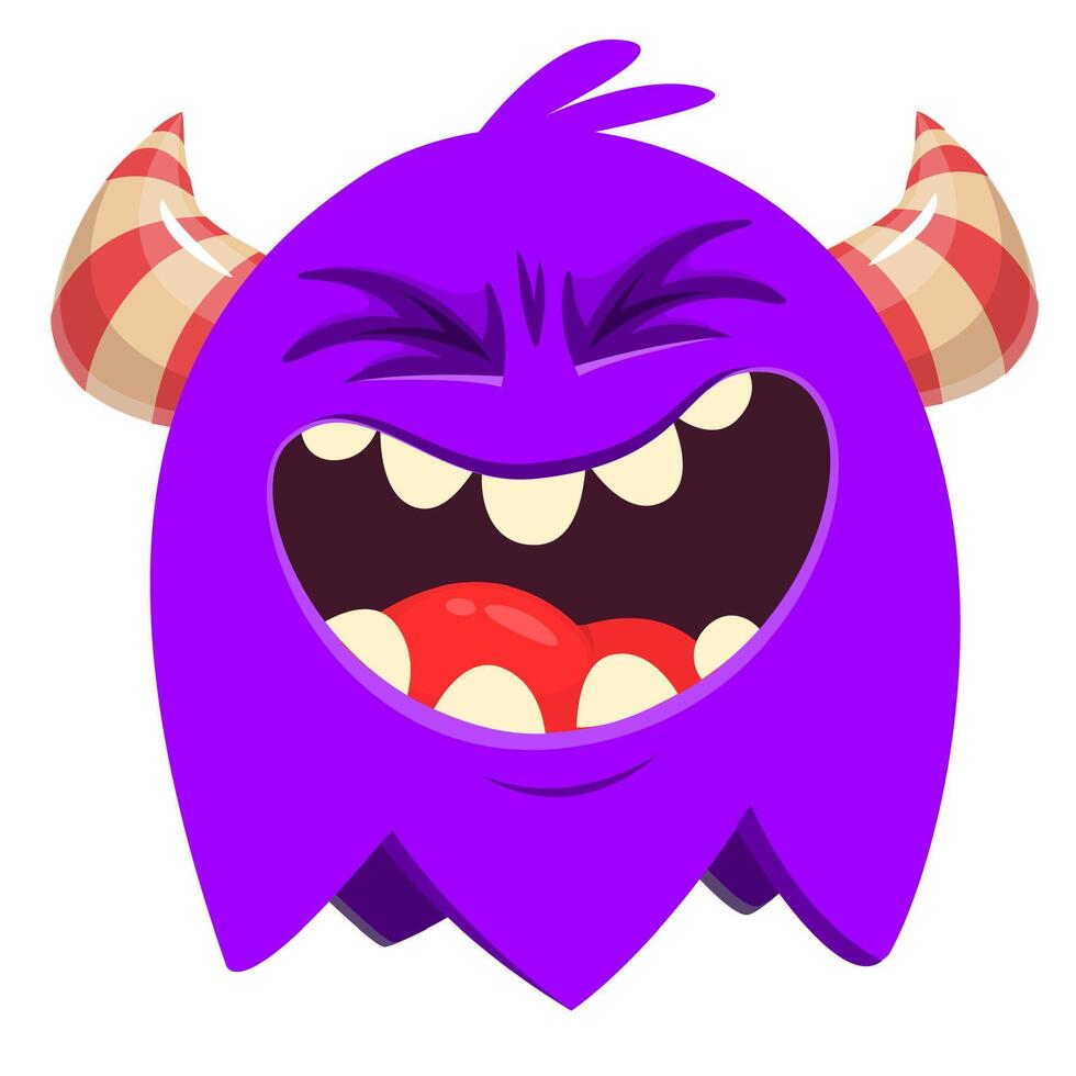 Funny cartoon monster character. Illustration of cute and happy alien creature. Halloween design vector