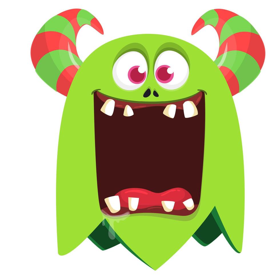 Funny cartoon monster character. Illustration of cute and happy alien creature. Halloween design vector