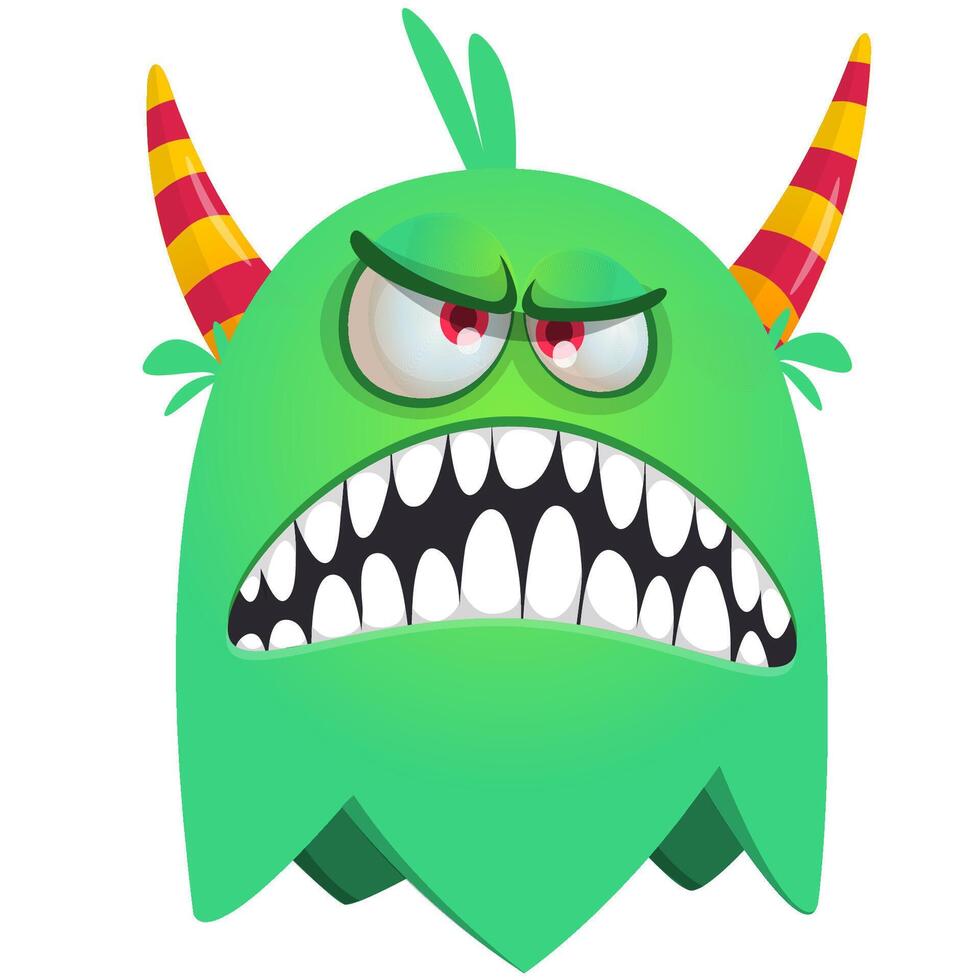 Funny cartoon monster character. Illustration of cute and happy alien. Halloween design isolated vector