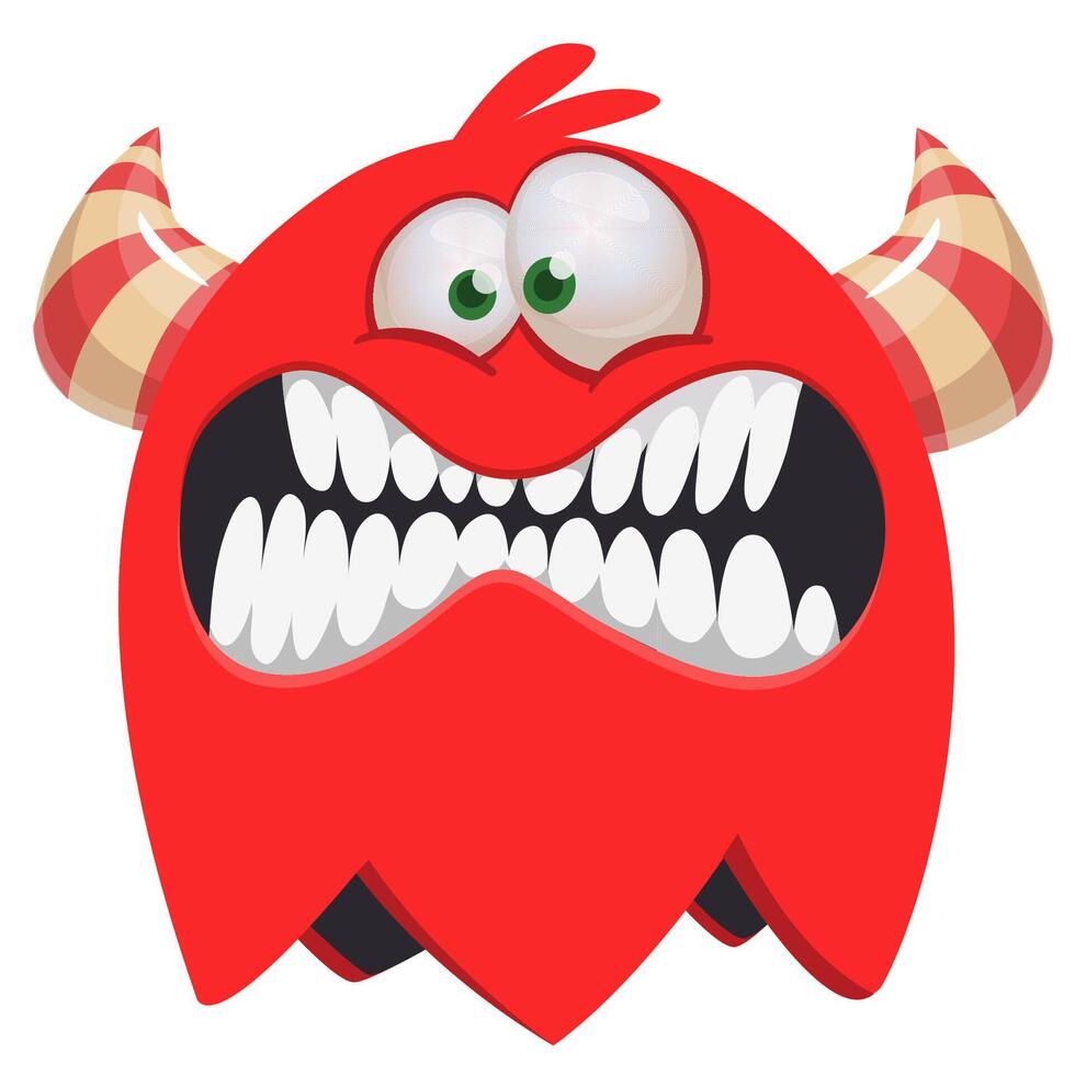 Angry cartoon monster. monster illustration vector